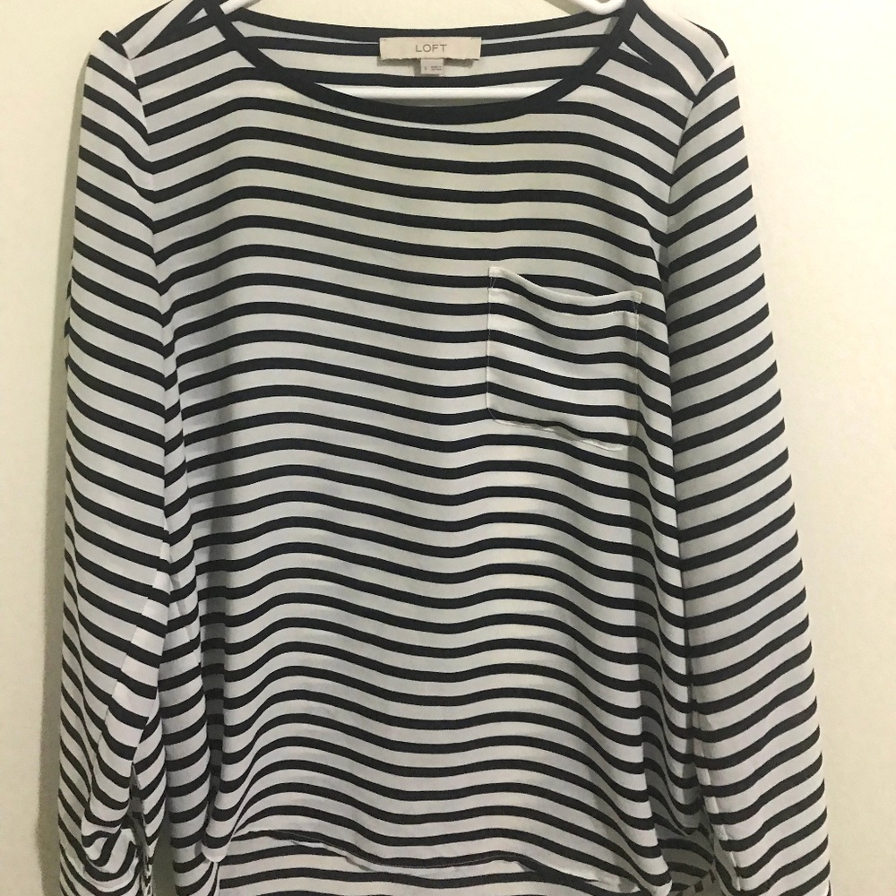 Loft Striped Silk Long Sleeve